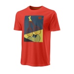 Koszulka tenisowa Wilson Racket Duo Tech (mieszanka bawełny) czerwona męska